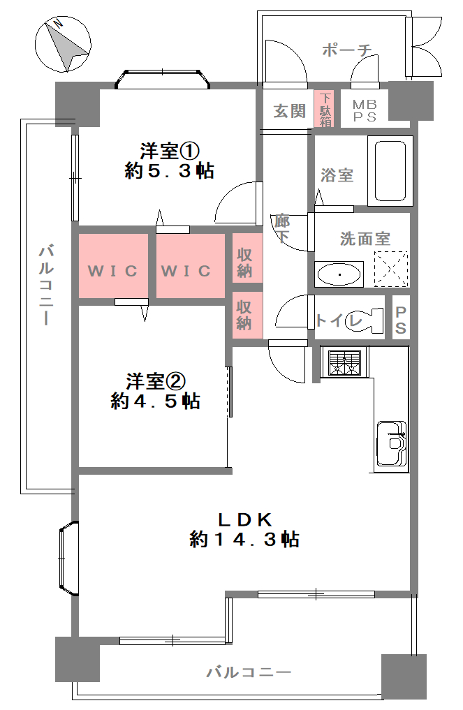 パラツィーナ弁天町　2LDK